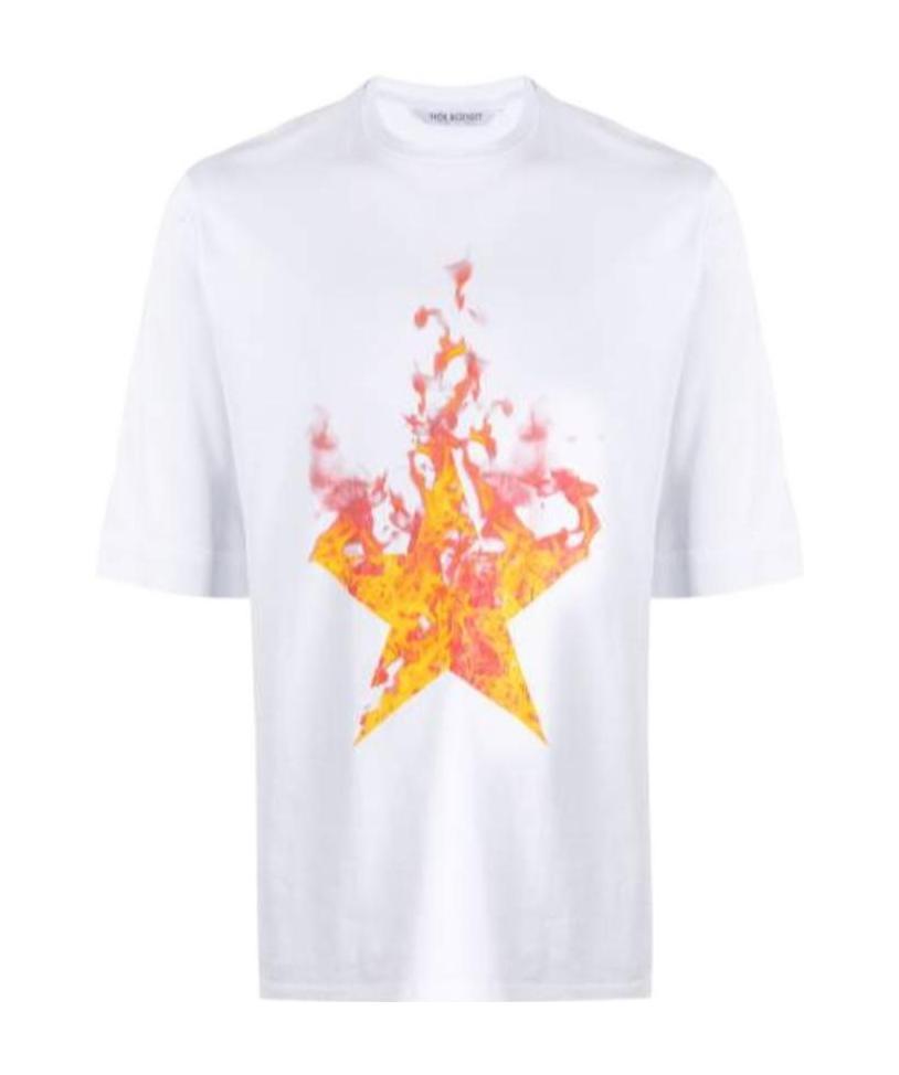 Neil Barrett Short-sleeved T-shirt With Round Neck In White