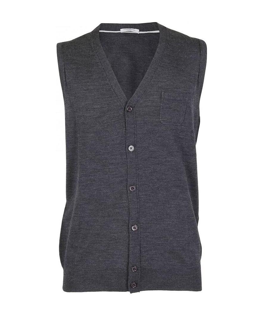 Paolo Pecora Knitted Vest In Gray