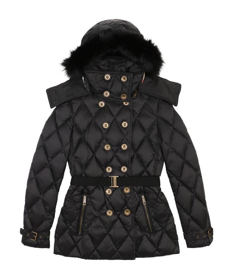 Burberry Hooded Down Jacket In Black