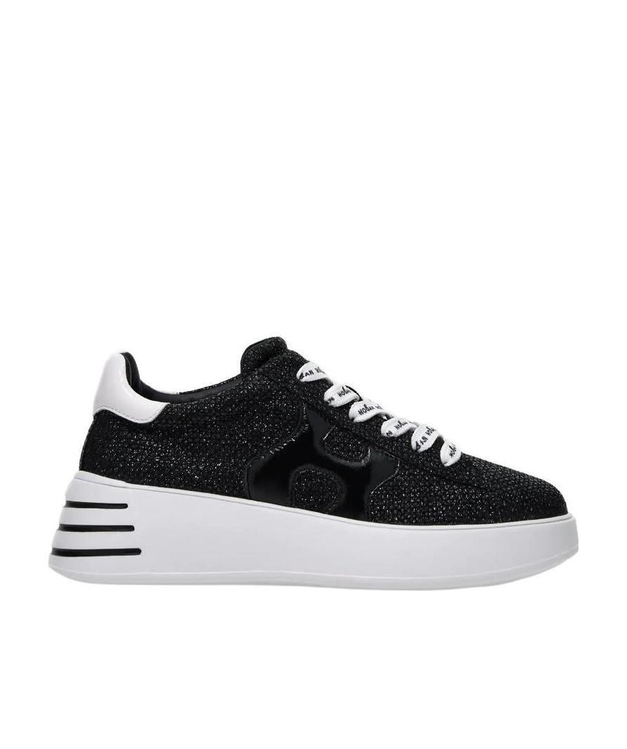 Hogan Woman Sneakers Black Size 8 Leather In Black
