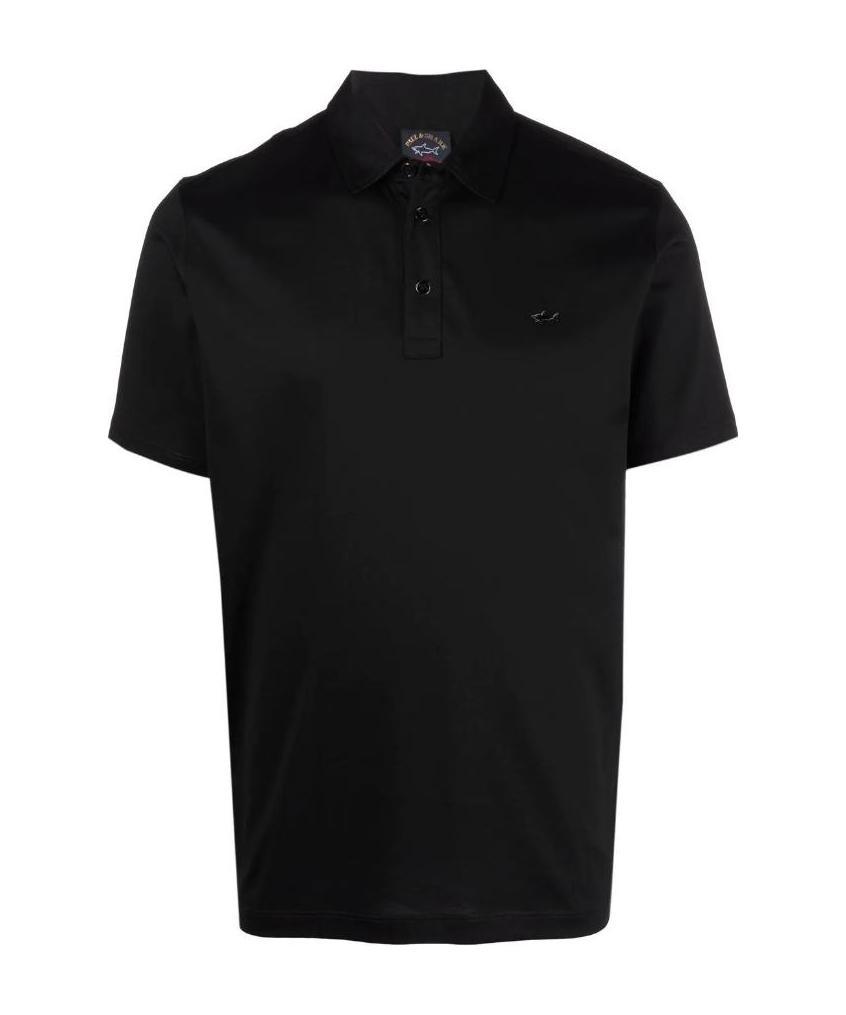 Paul & Shark Embroidered-logo Polo Shirt In Black
