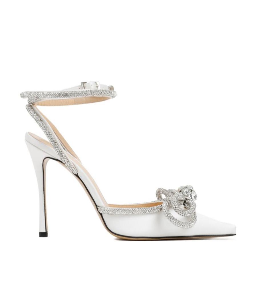 Mach&mach Mach E Mach Satin Pumps With Crystals In White