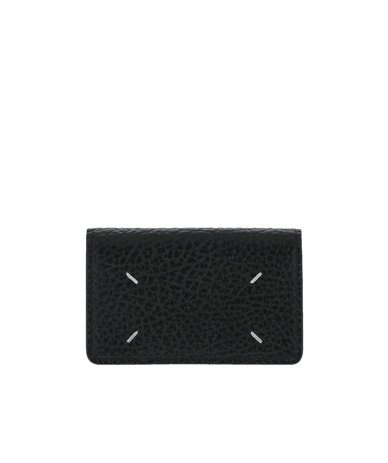 Maison Margiela Signature Stitch Leather Wallet In Black