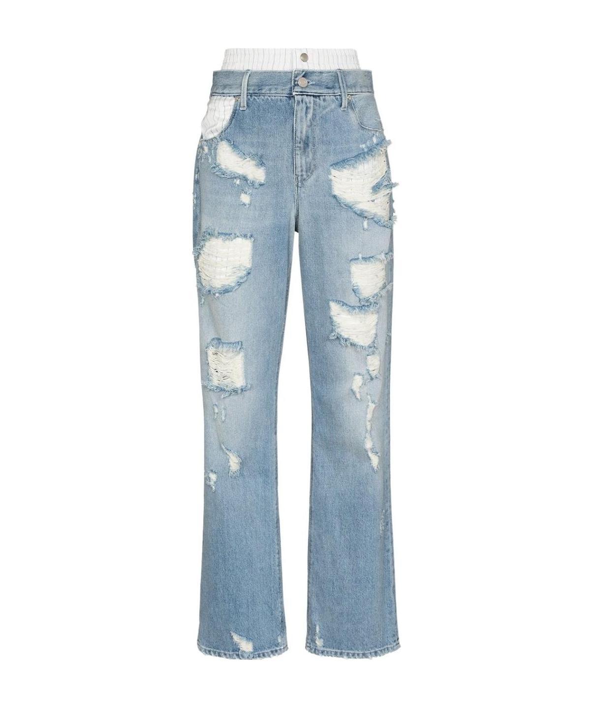 Rta Kallan Distressed Straight-leg Jeans In Blue