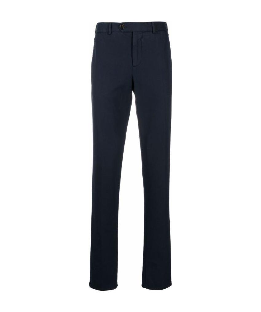 Brunello Cucinelli Mid-rise Slim Fit Chinos In Blue In Black