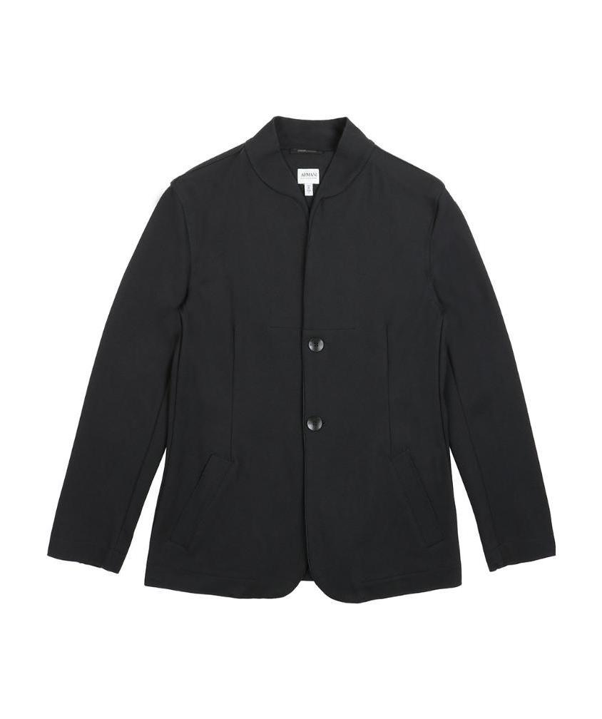 Armani Collezioni Logo Suit Jacket In Black