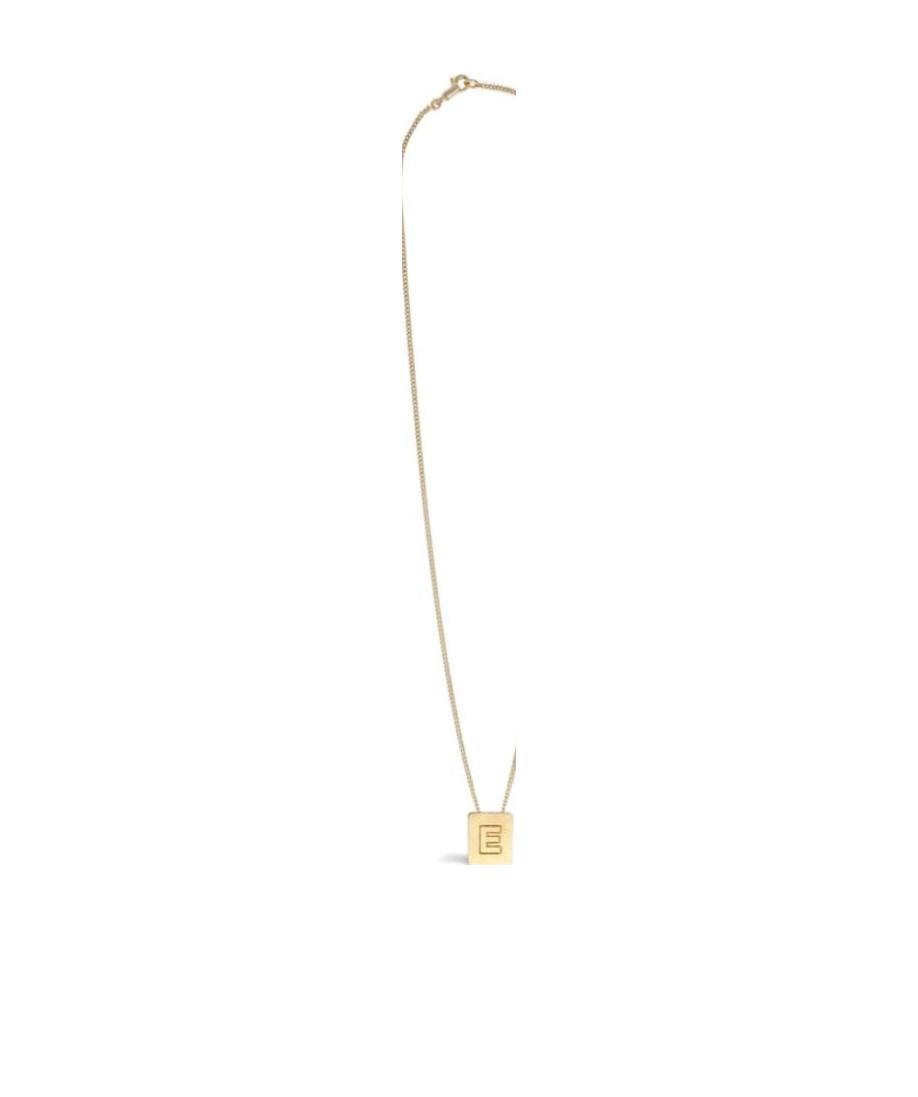 Celine Alphabet E Necklace In Brass With Gold Finish