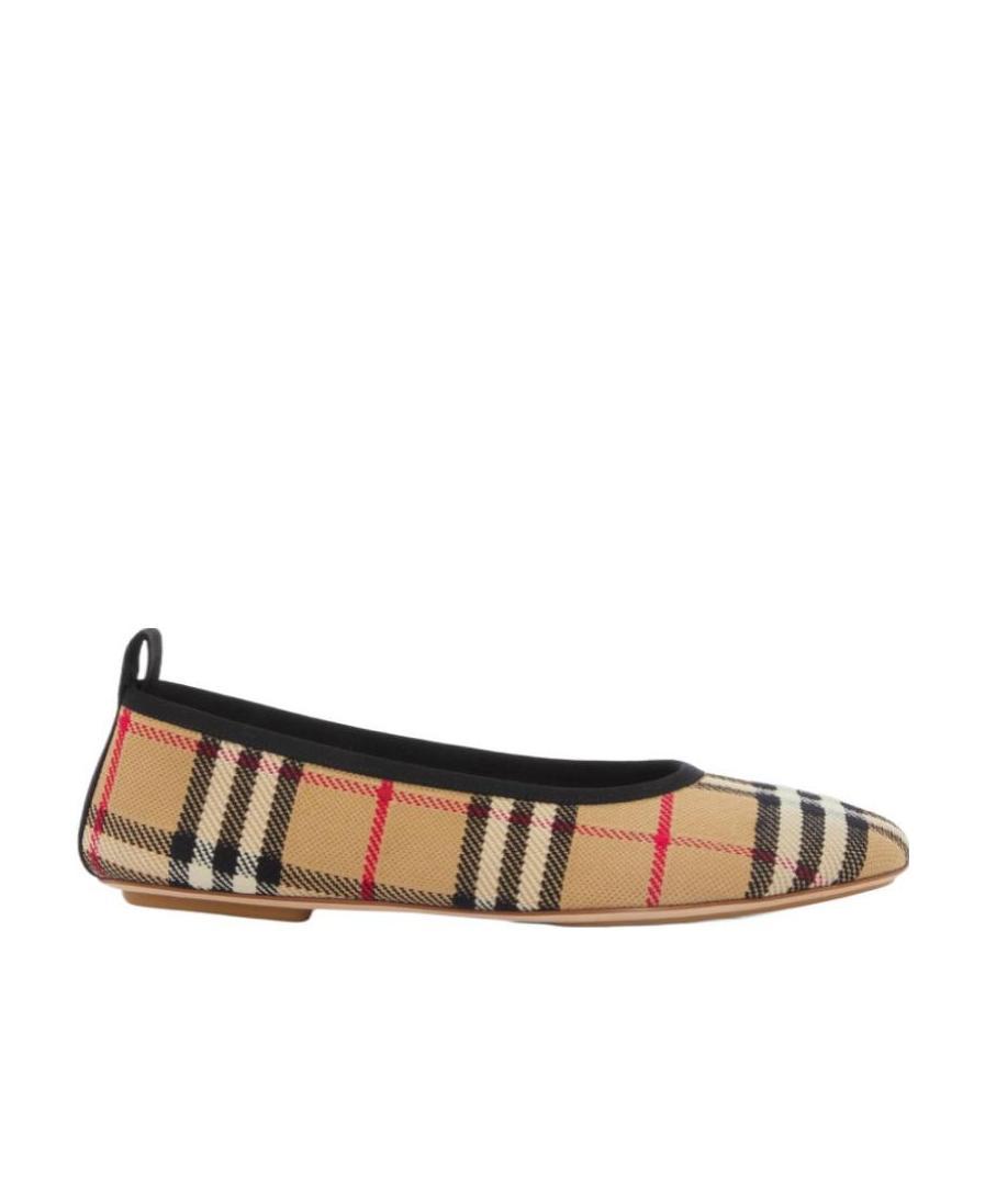 Burberry Beige Vintage Check Ballerina Flats In Nude