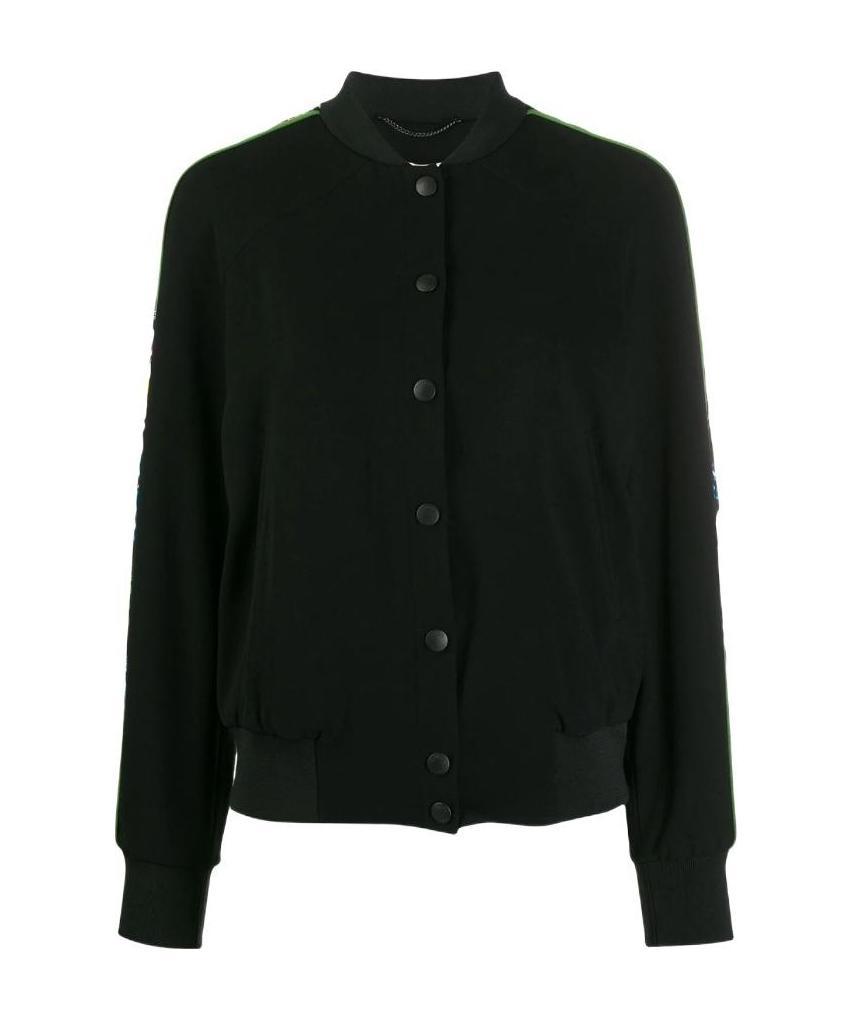 Kenzo Tiger Sea Lily Embroidered Bomber Jacket In Black