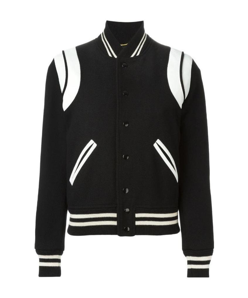 Shop Saint Laurent Two-tone Teddy Jacket In Black