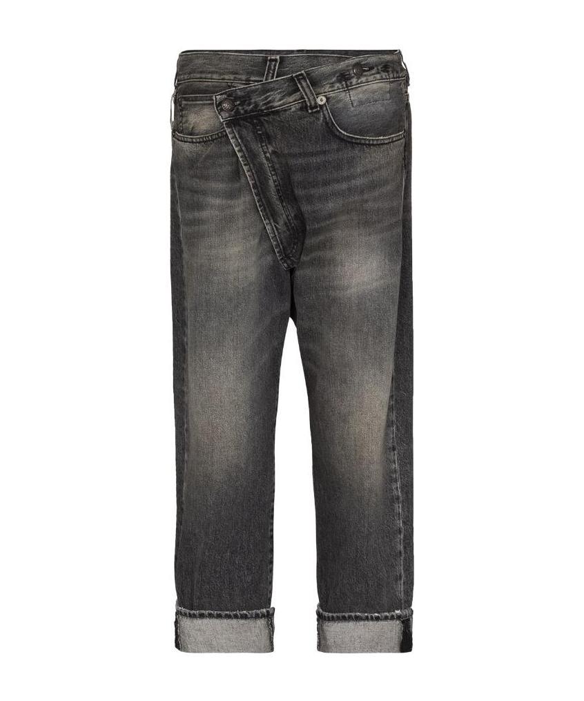 R13 Stonewashed Straight-leg Jeans In Black