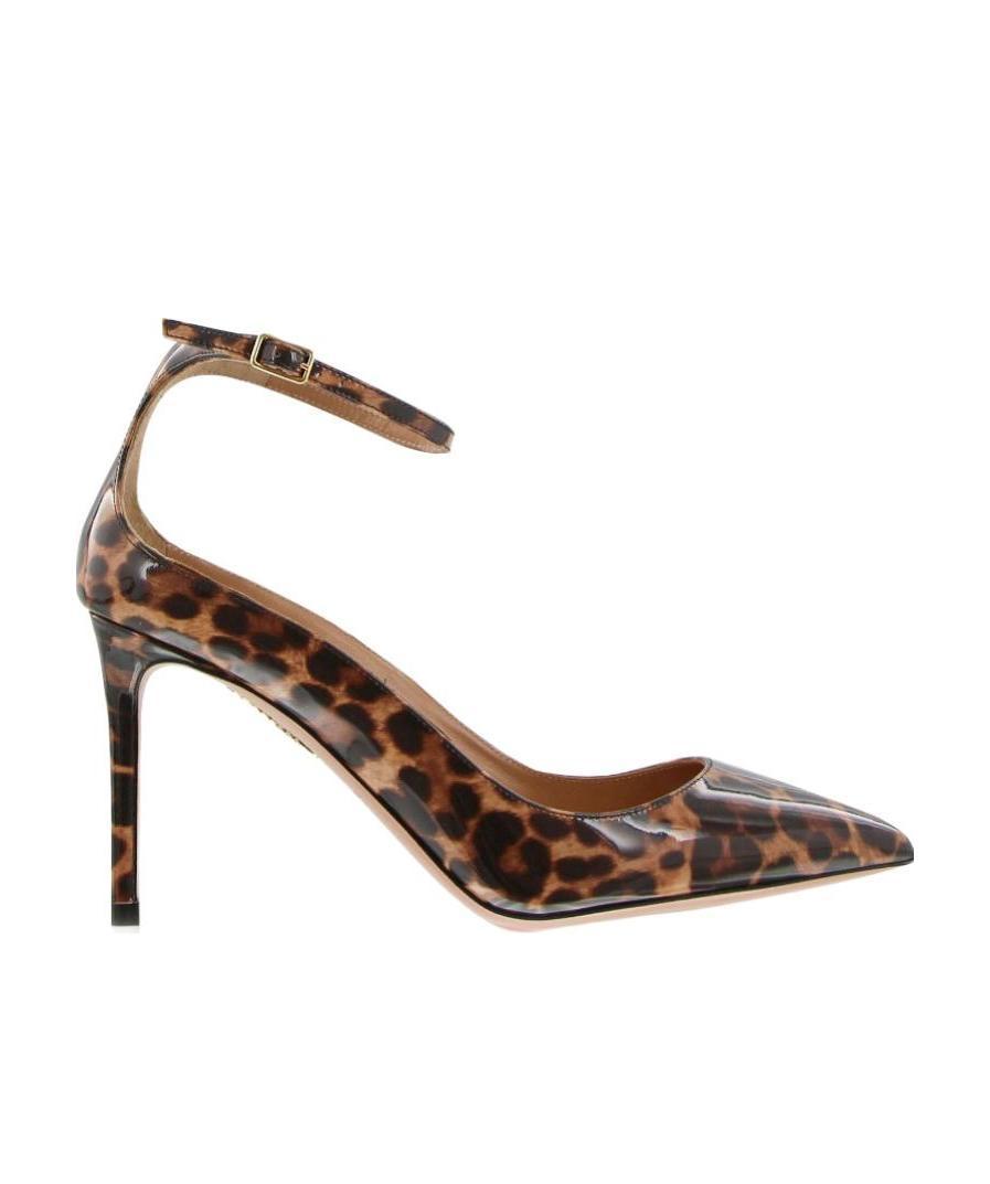 Aquazzura Love Affair 85 Leopard-print Pony Hair Pumps In Brown
