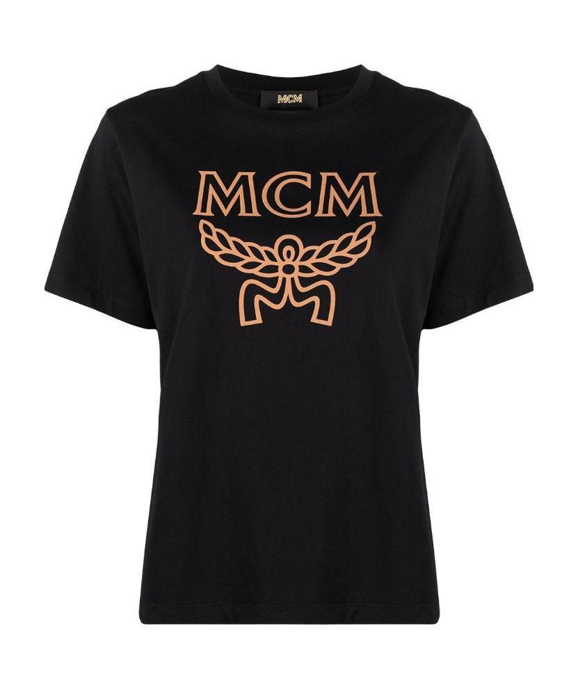 Mcm Logo Printed T-shirt In Black