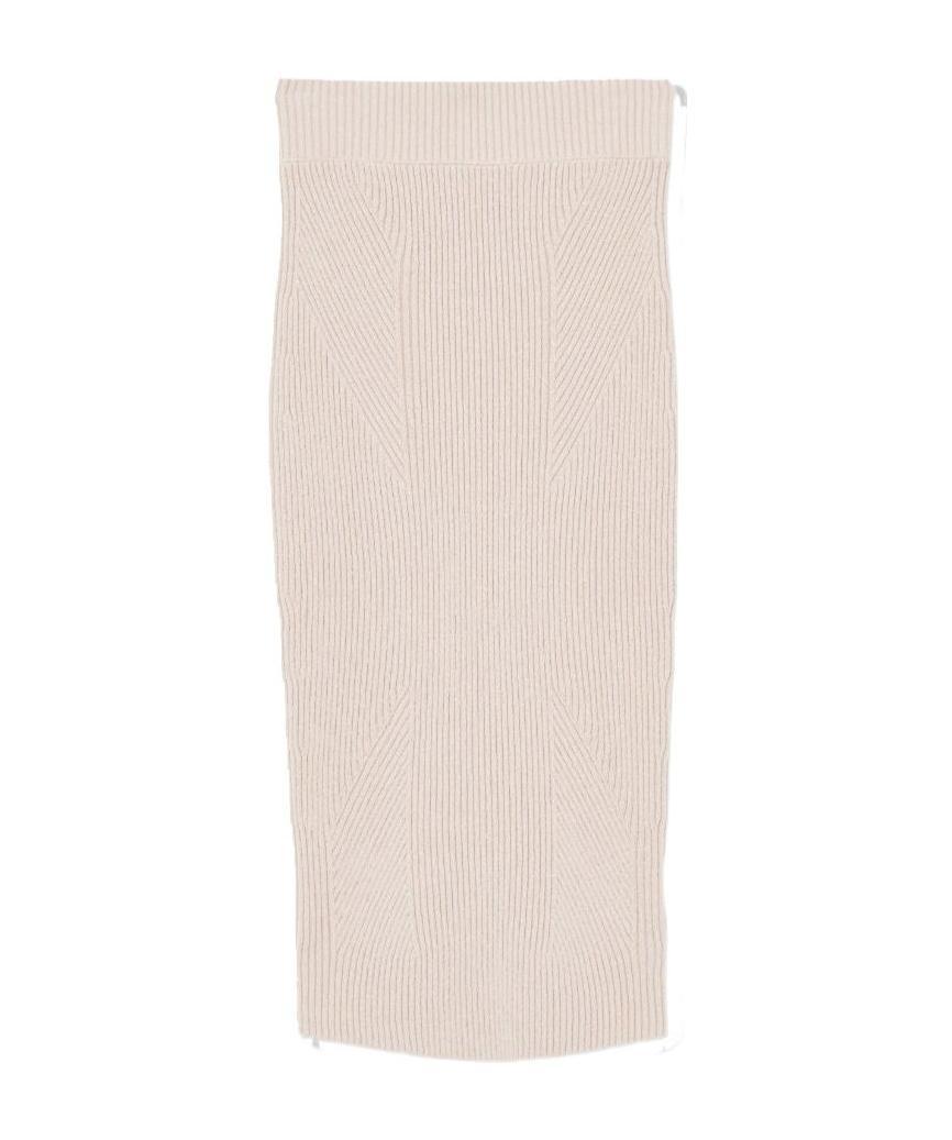 Burberry Ribbed-knit Mid-length Skirt In Multi