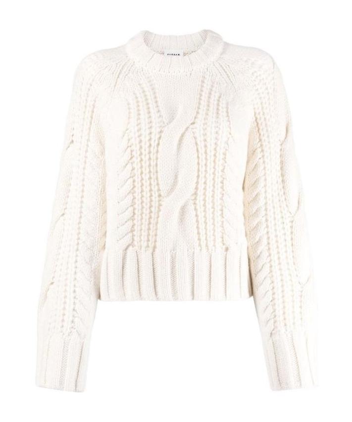 P.a.r.o.s.h Coarse Twisted Knitted Pullover In White