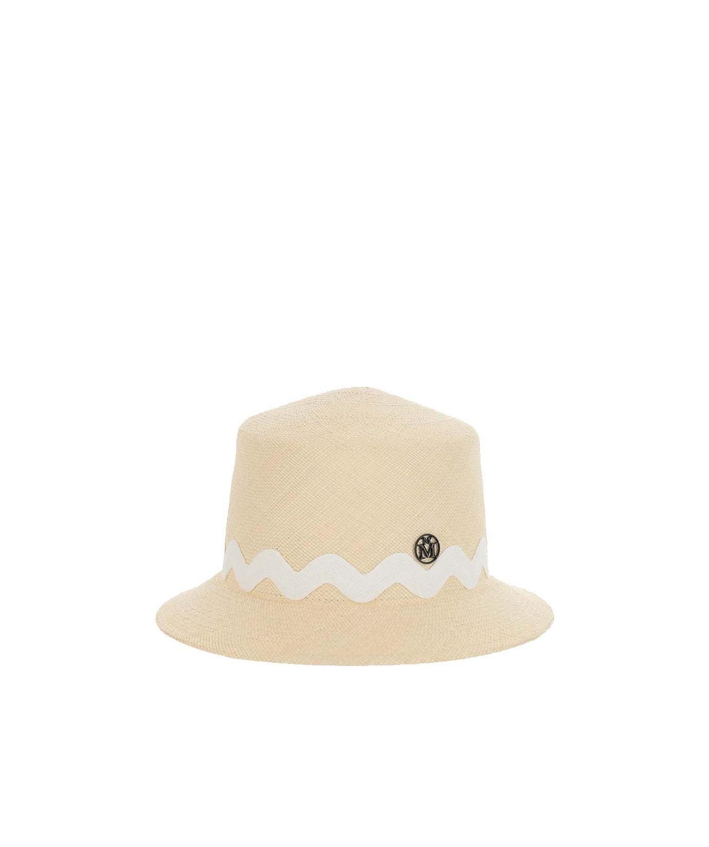 Maison Michel Wide Brim Design Hat In Neutral