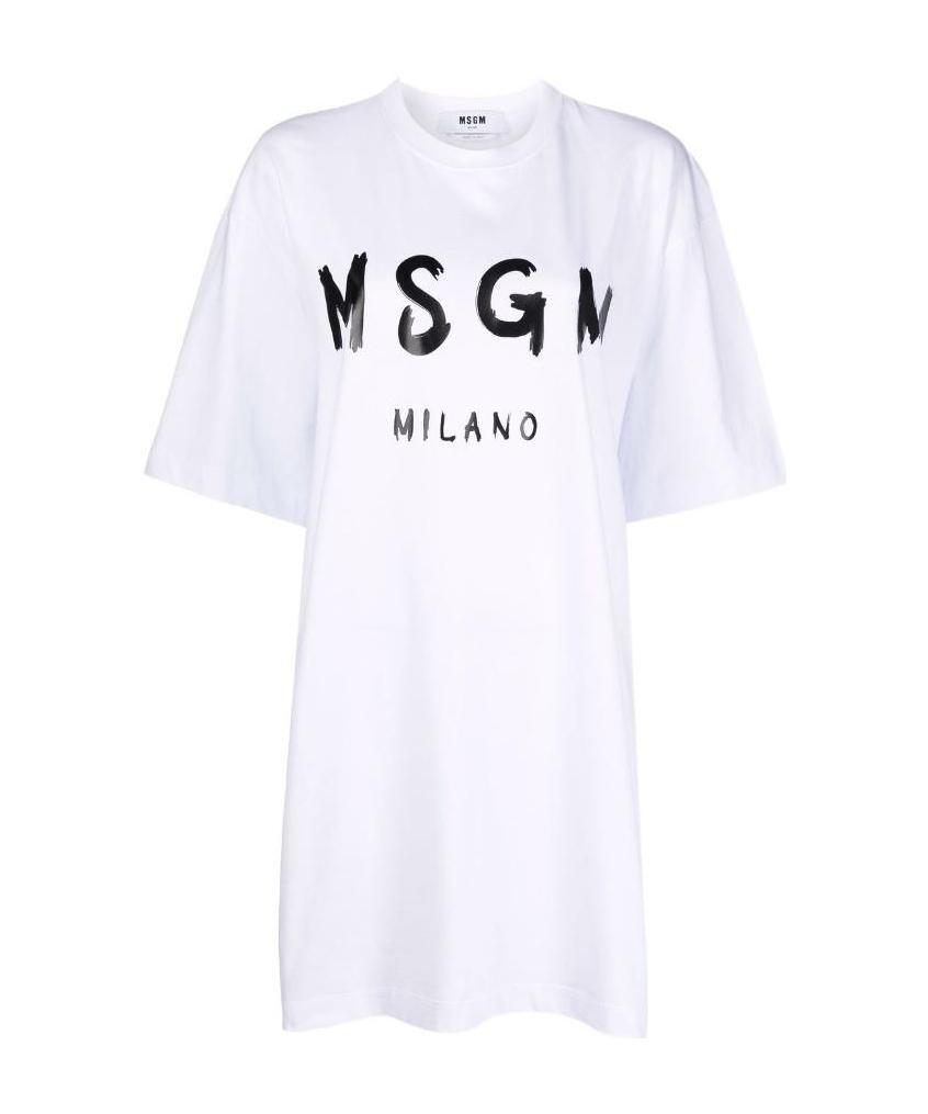 Msgm Woman Mini Dress White Size M Cotton In White