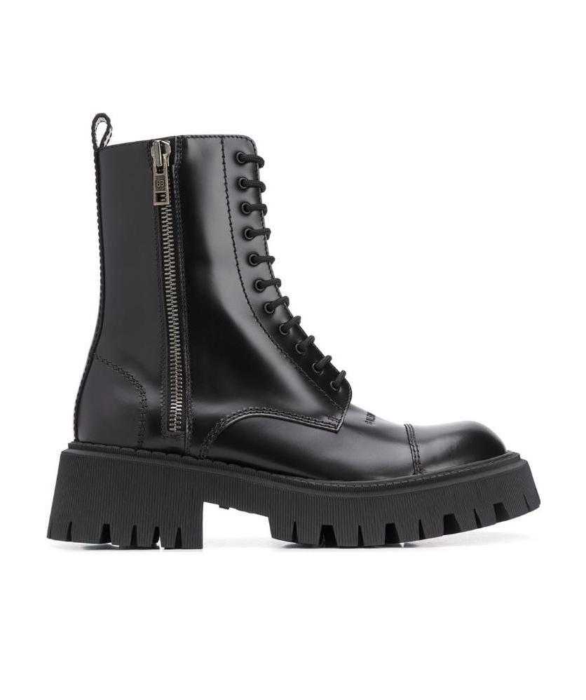 Balenciaga Tractor 20 Mm Lace-up Boots In Black