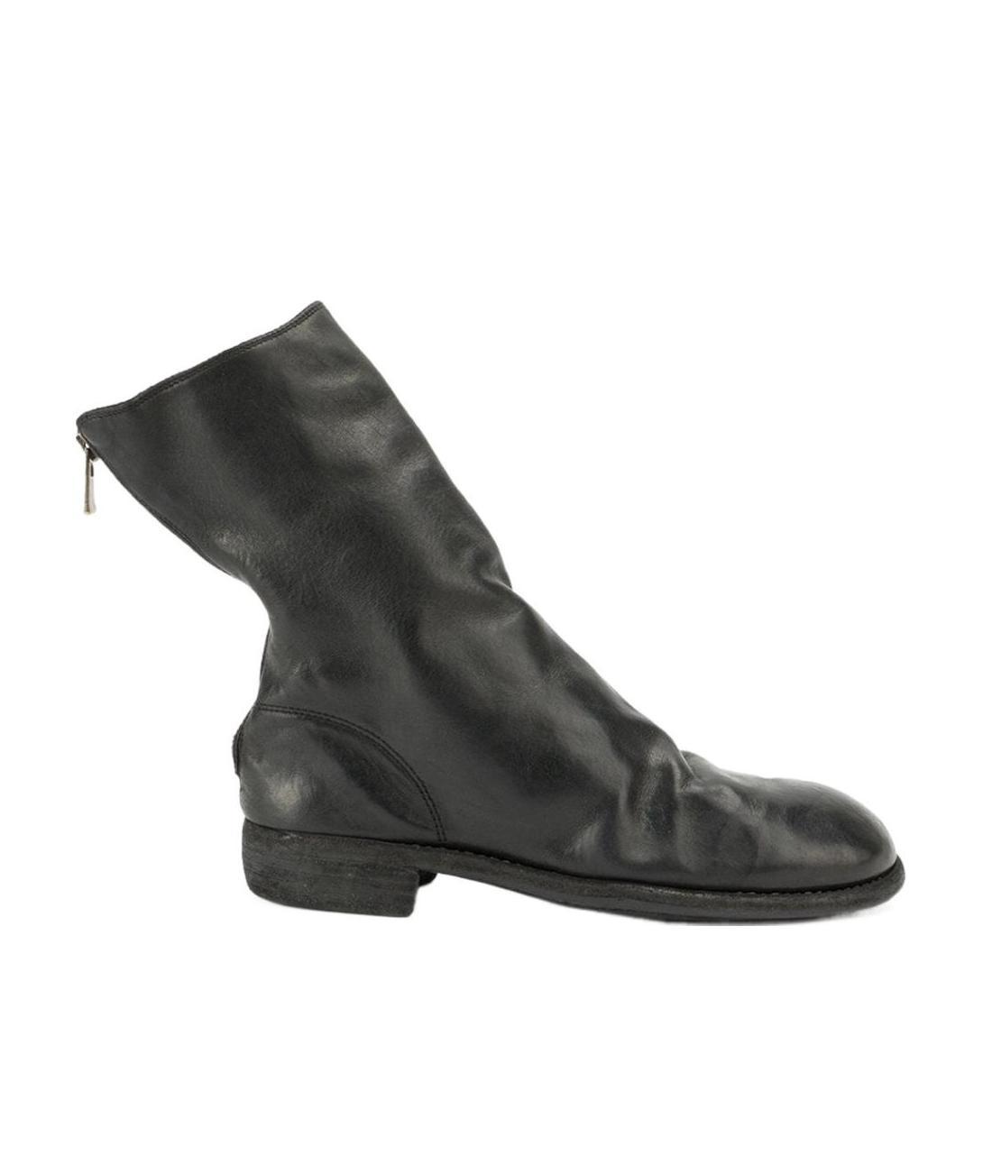 Guidi High Boot With Zip Back In Black