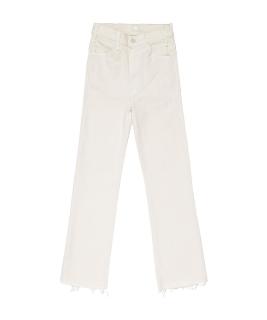 Mother The Hustler Ankle Fray Jeans In White