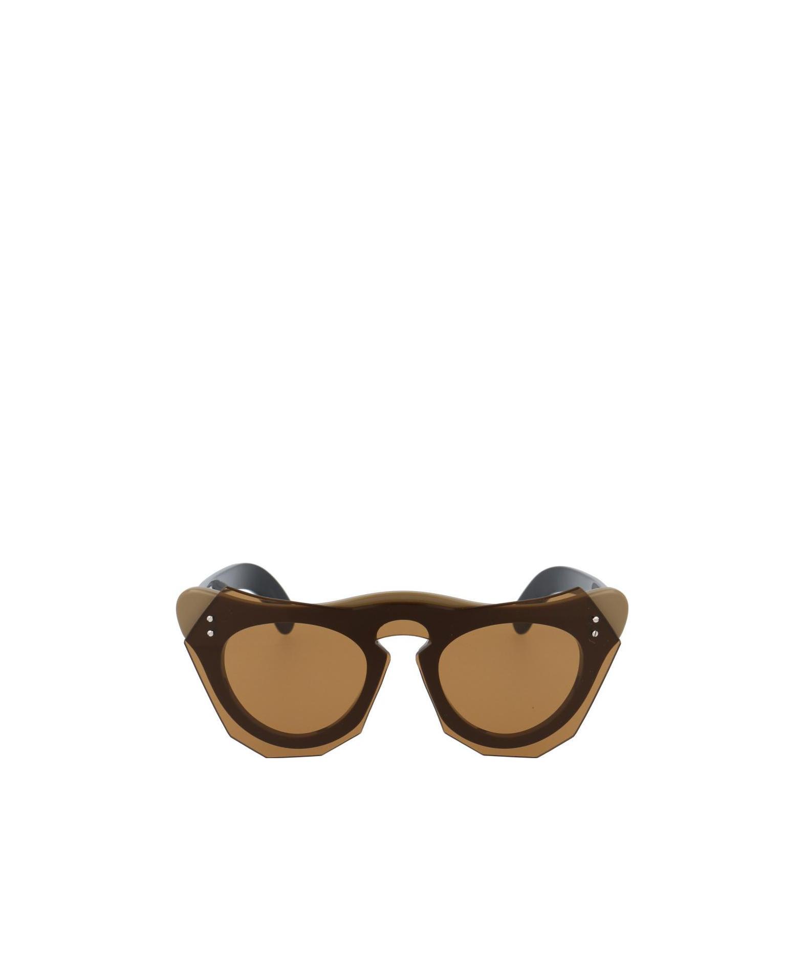Marni Geometric-frame Sunglasses In Brown