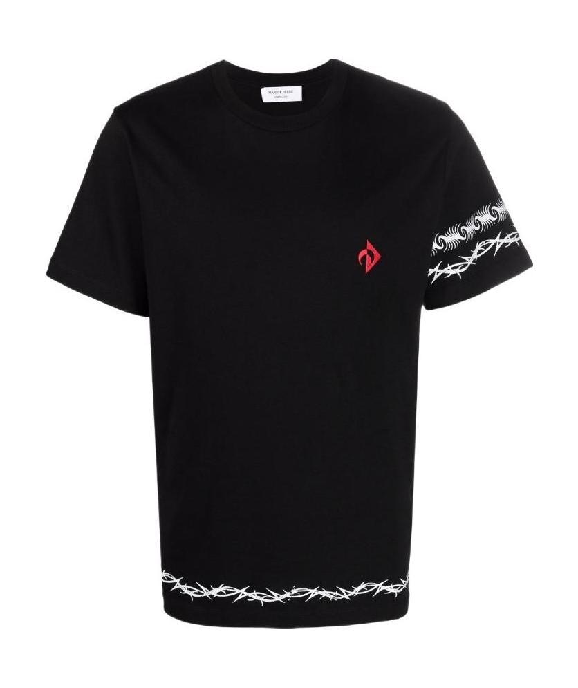 Marine Serre Abstract Logo-print T-shirt In Black