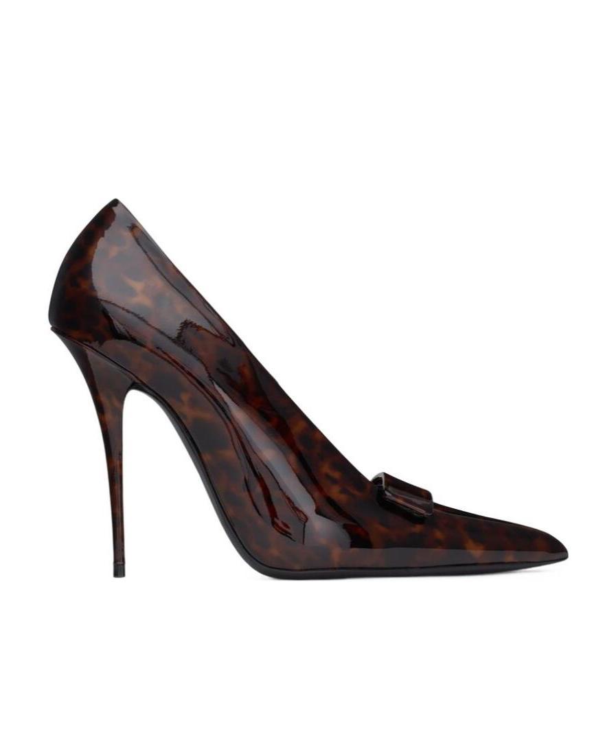 Saint Laurent Sue 110mm Tortoiseshell-effect Pumps In Black