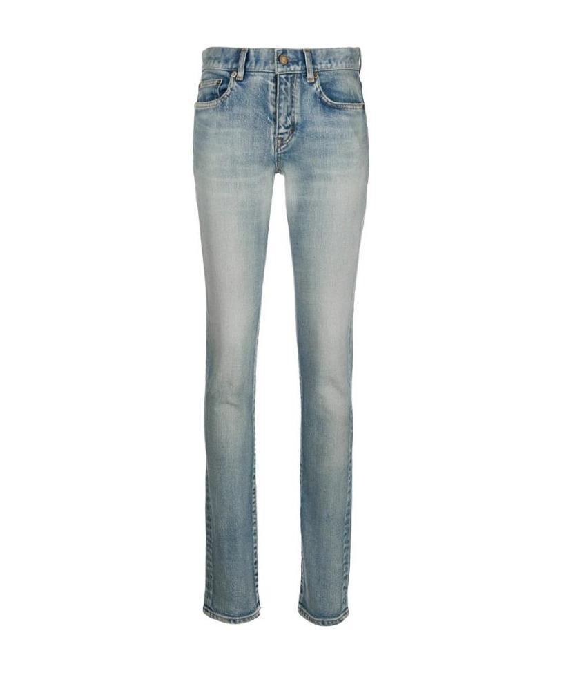Saint Laurent Low-rise Skinny Jeans In Gray