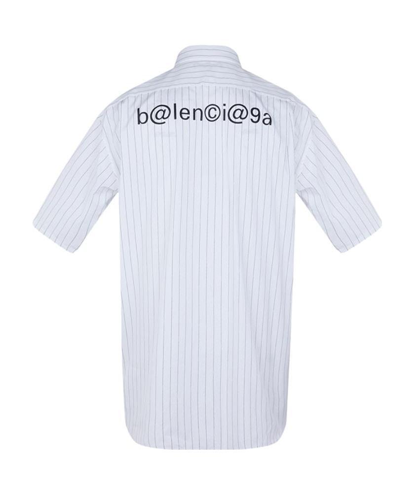Balenciaga Striped Shirt In White