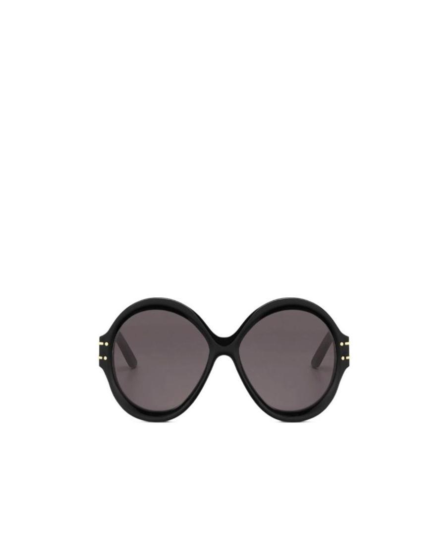 Dior Round Frame Sunglasses In Black