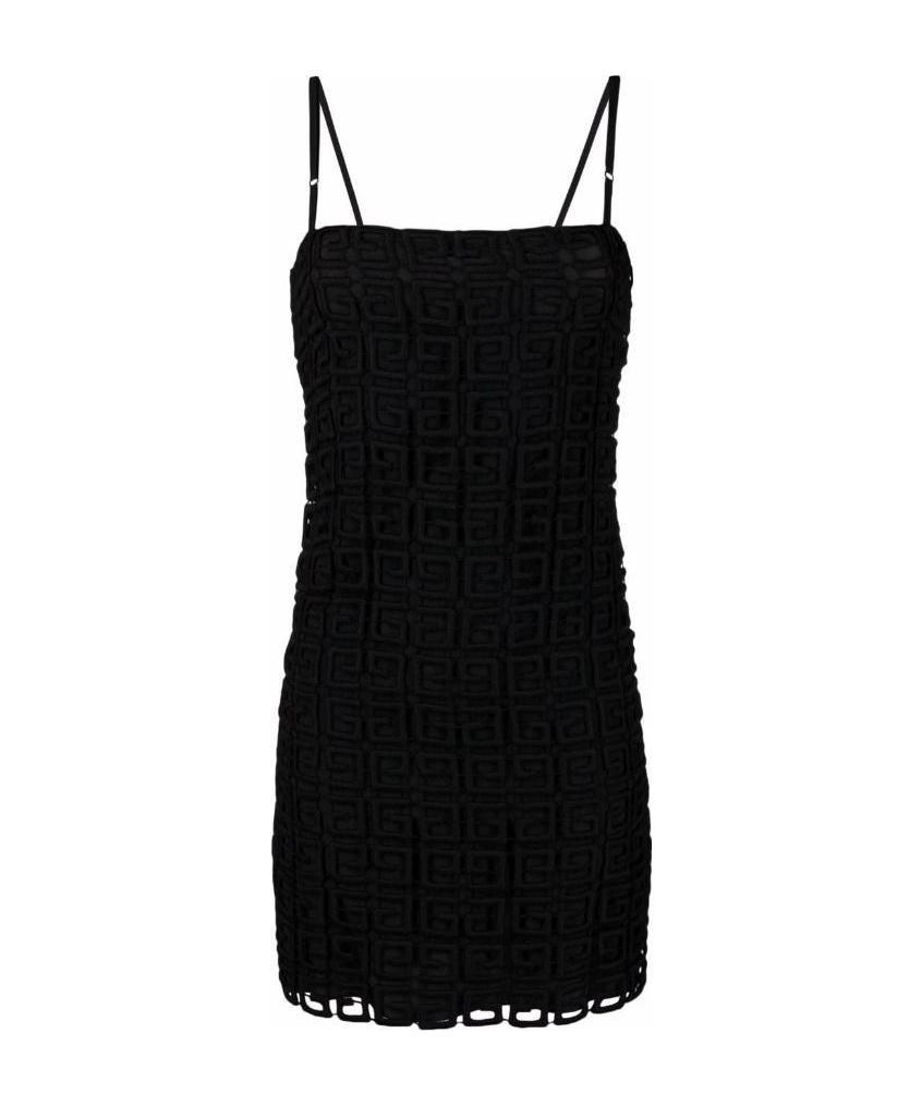 Givenchy 4g Embroidered Slip Dress In Black