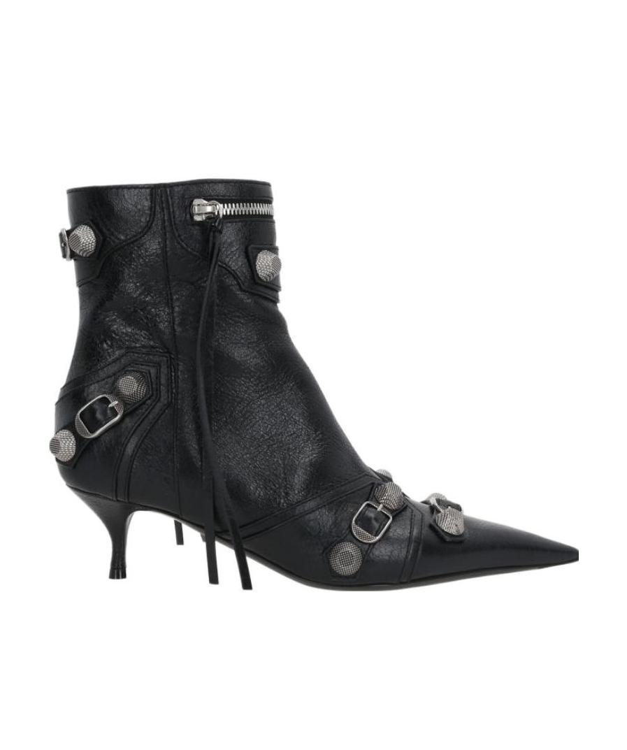 Shop Balenciaga Cagole 55mm Leather Boots In Black