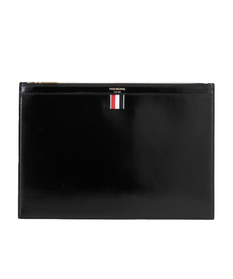 Shop Thom Browne Zippered Clutch In Black
