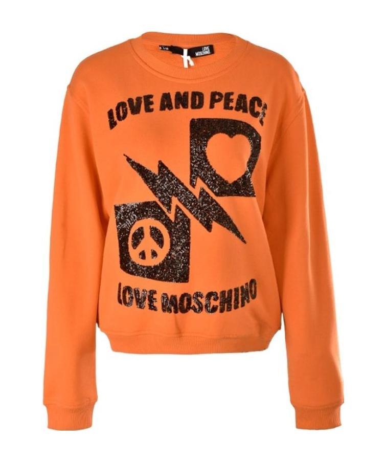 Moschino Printed Pattern Sweater In Orange