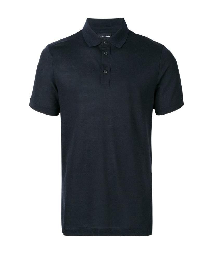 Giorgio Armani Classic Polo Shirt For Men In Black