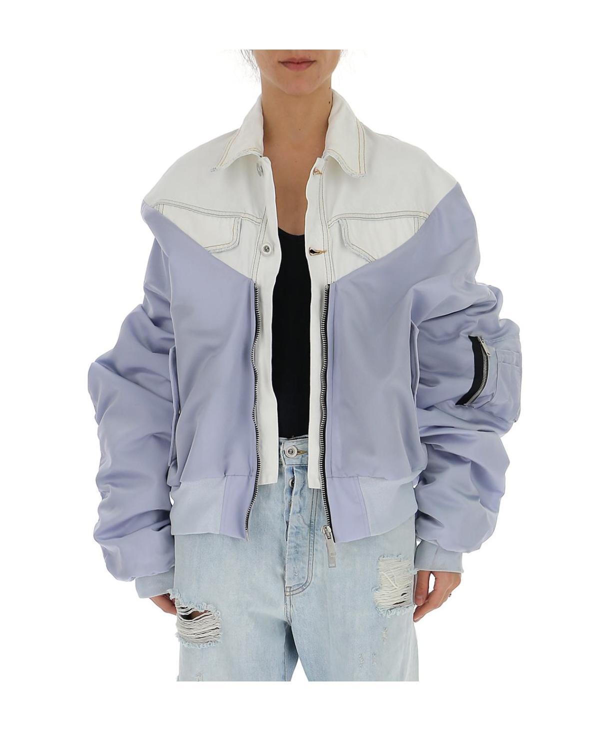 Ben Taverniti Unravel Project Denim Splicing Casual Jacket In Gray