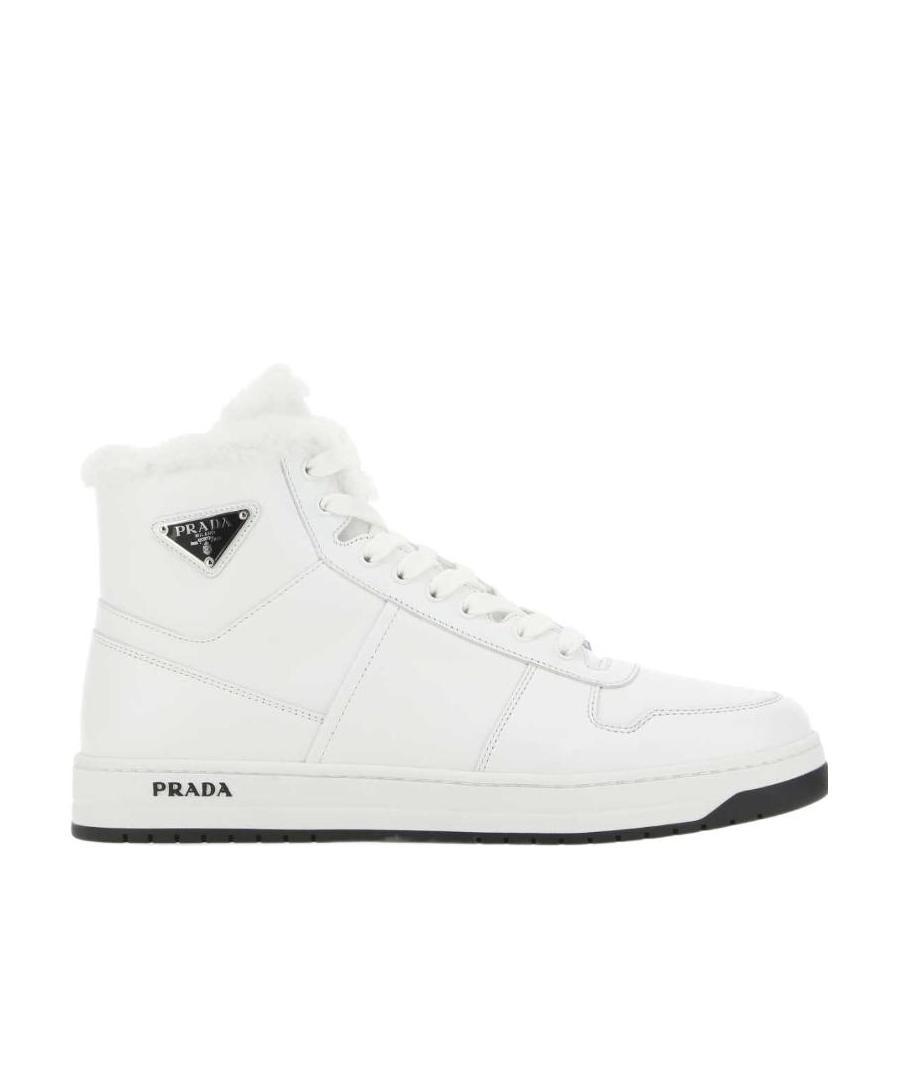 Prada Sneakers In Pelle Bianca   Uomo In White