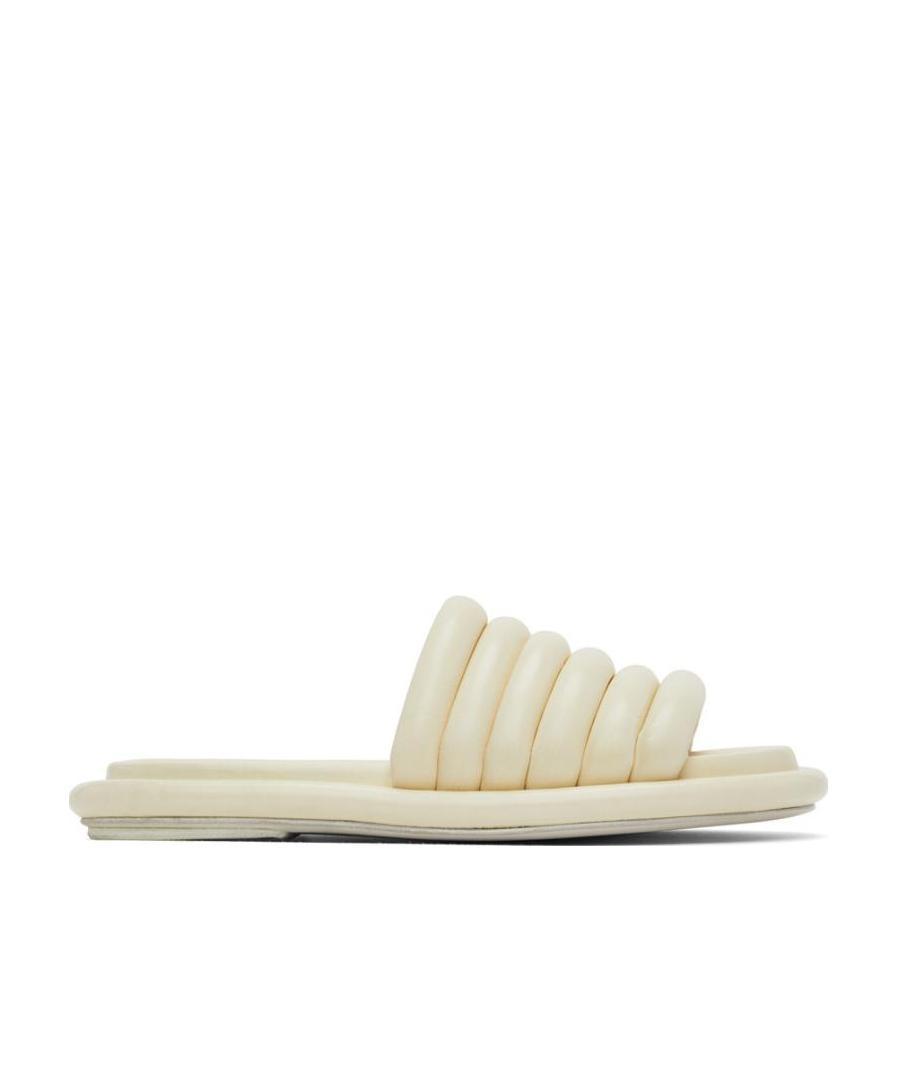 Shop Marsèll Padded Leather Slides In Nude