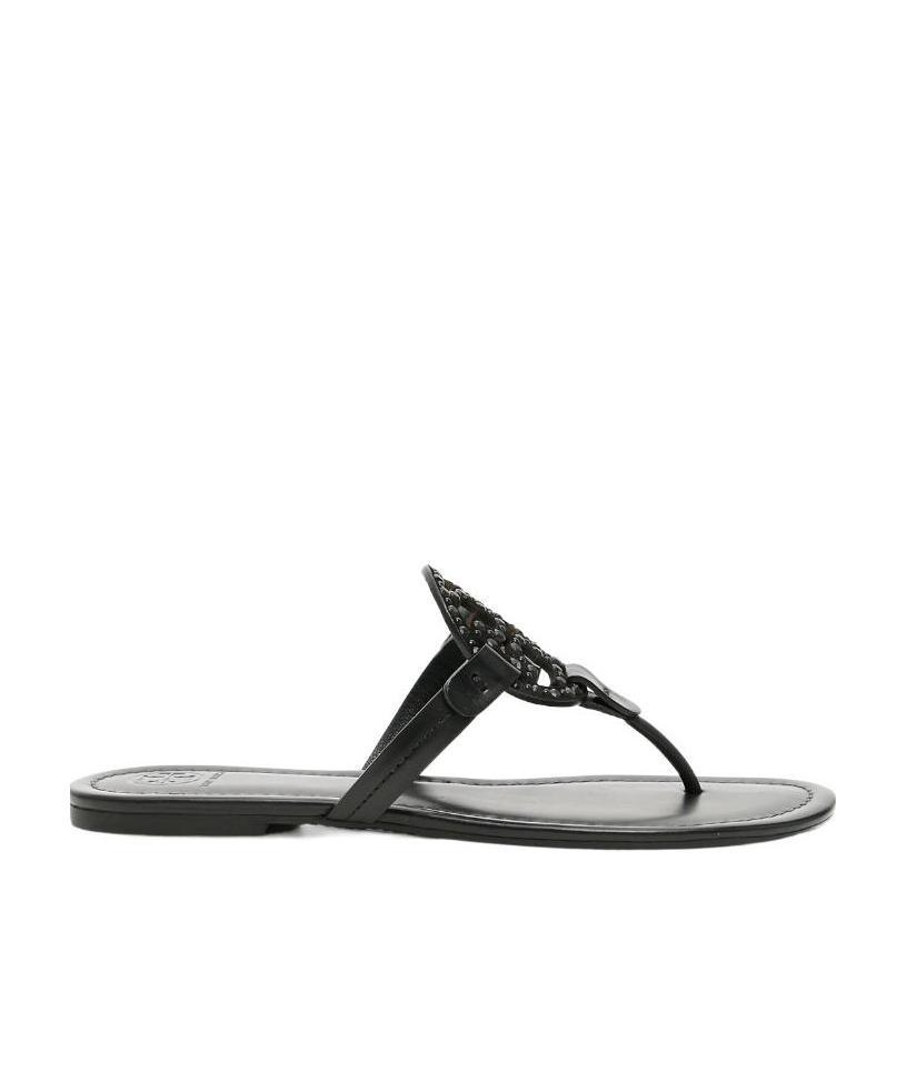 Tory Burch Miller Flip-flop Slides In Black