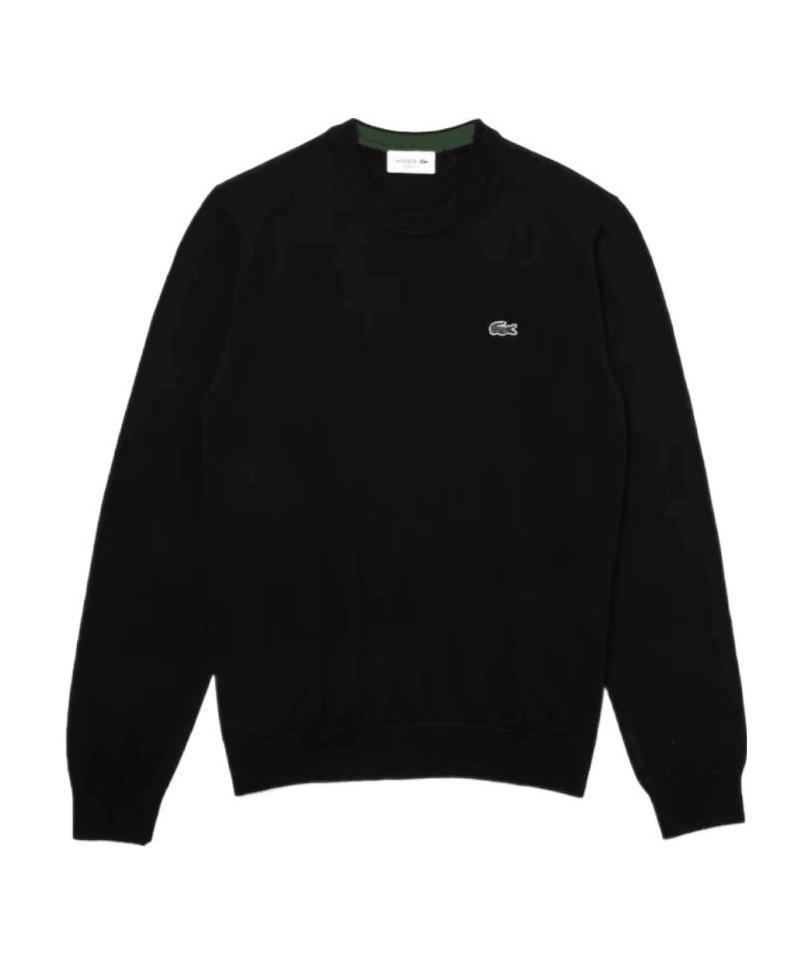 Lacoste Pullover In Cotone Nero In Black
