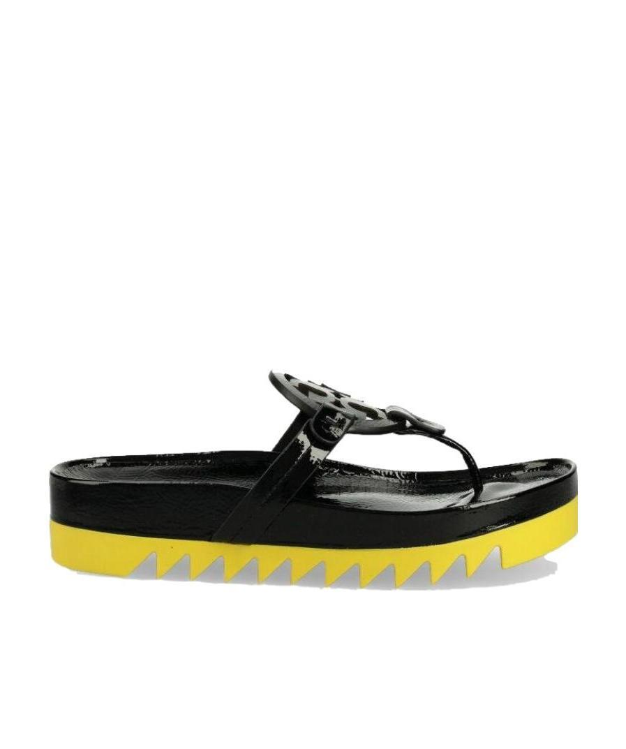 Tory Burch Cool Toe Drag With Logo Clip In Black