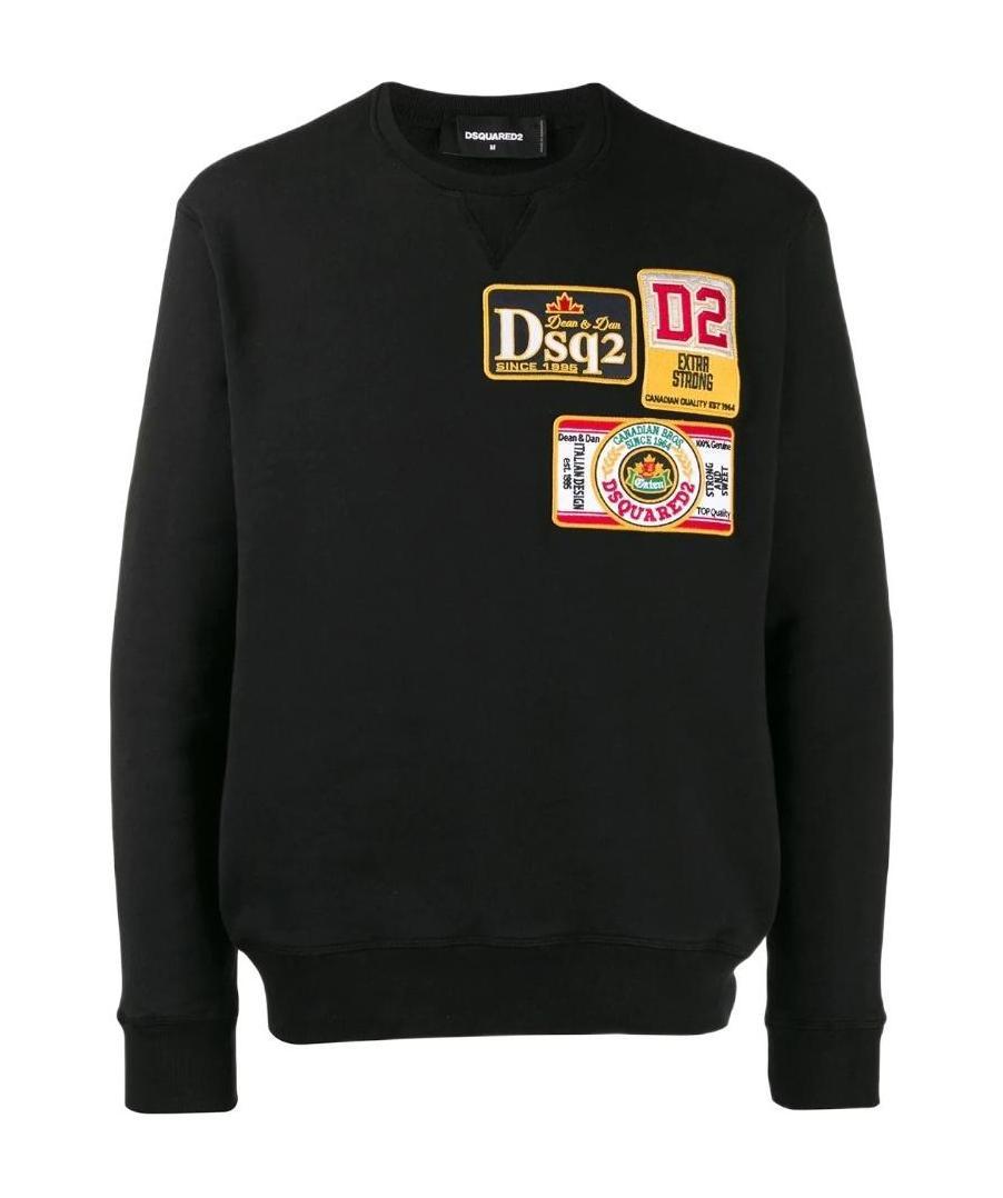 Dsquared2 Embroidered Logo Patch Sweater In Black