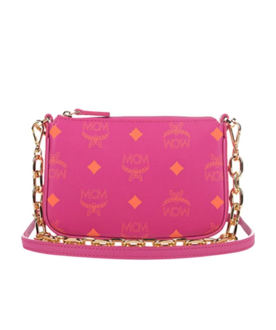 Mcm Logo Shoulder Bag In Pink