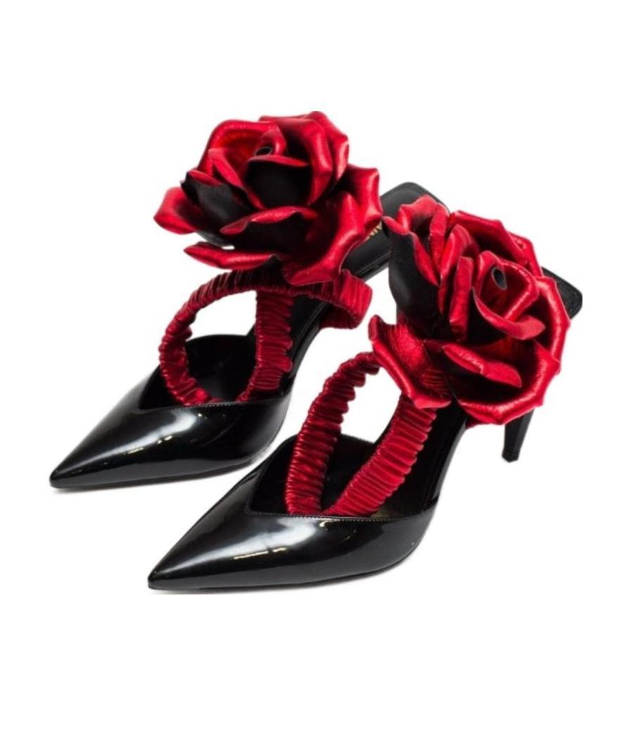 Saint Laurent Freja Flower High Heels In Black