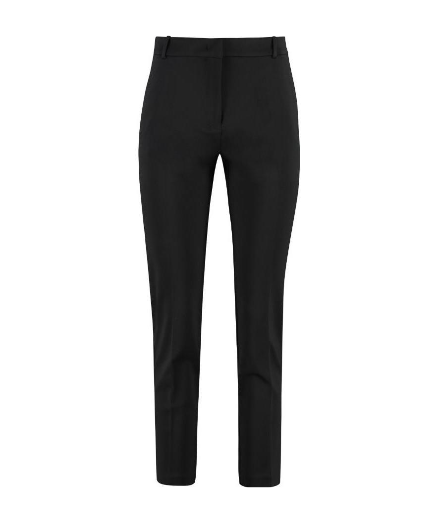 Pinko Bello Cigarette Pants In Milano Stitch In Black