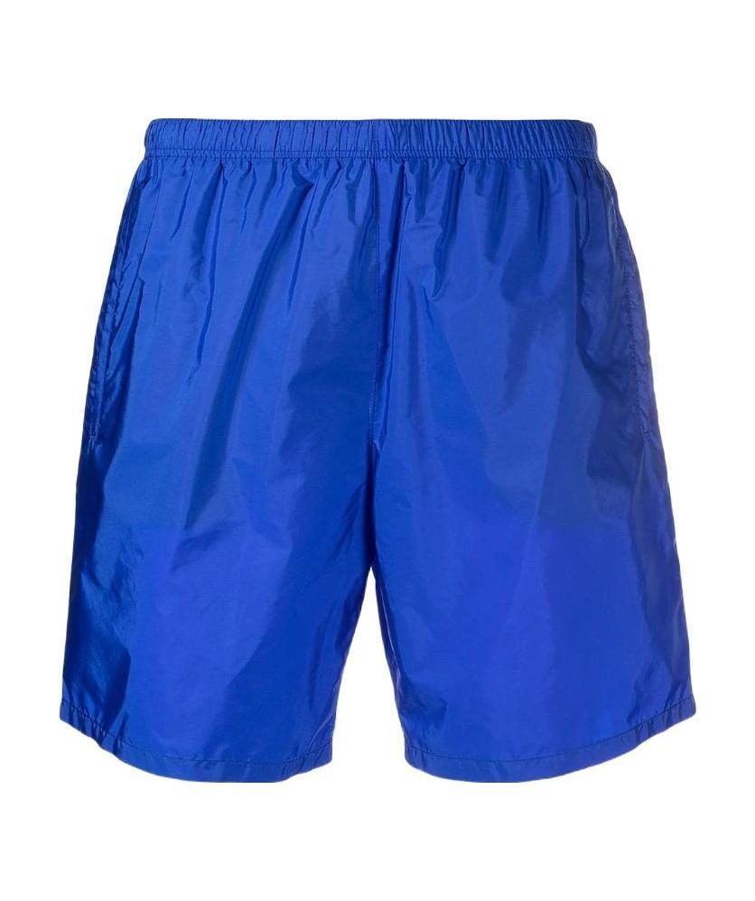 Prada Recycled Nylon Swim Shorts In Blue