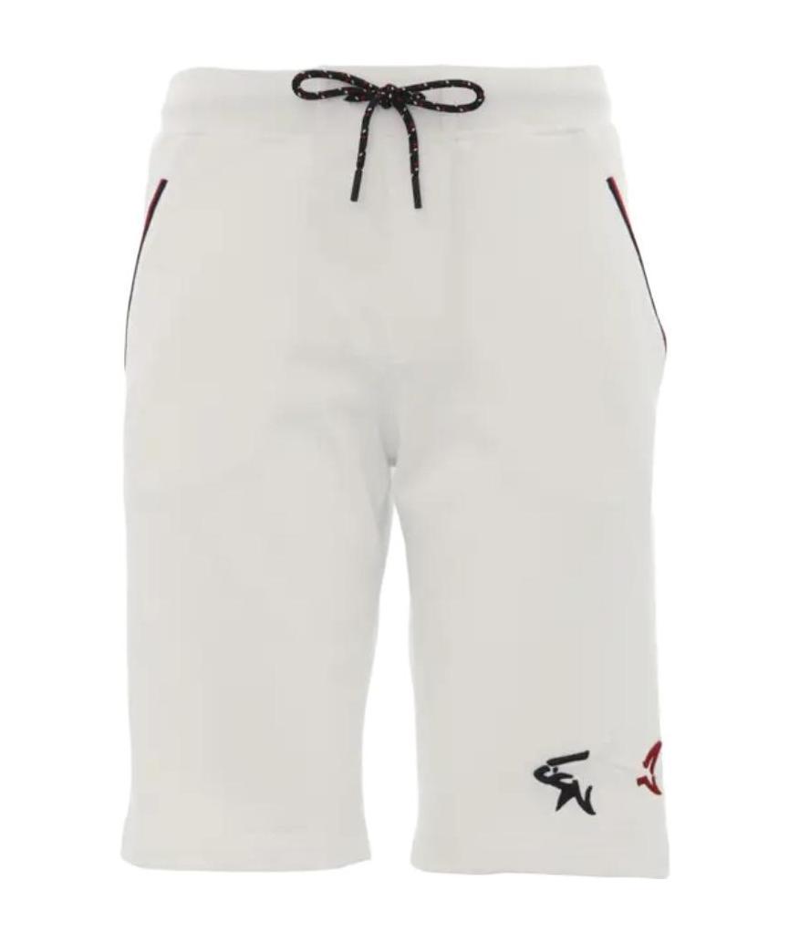 Shop Paul & Shark Logo Embroidered Shorts In White