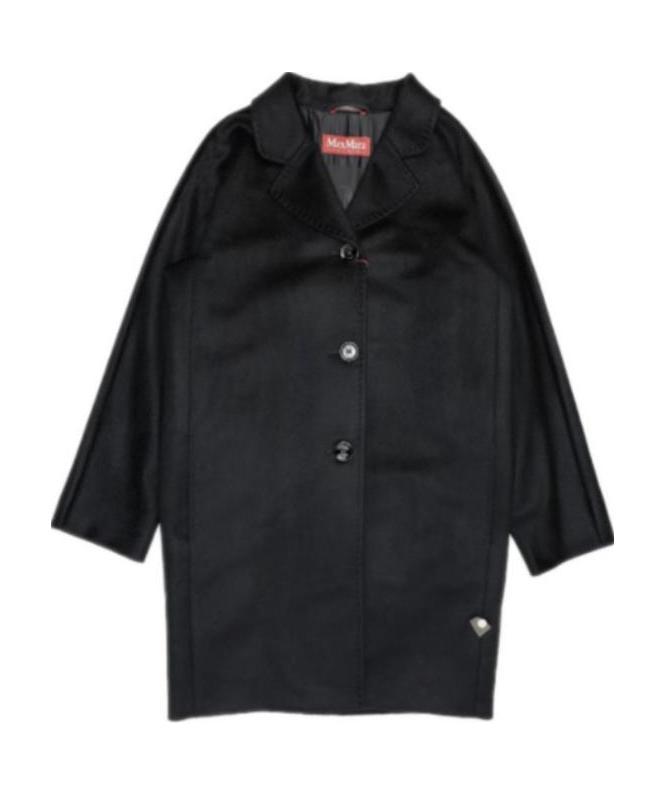 Max Mara Lapel Coat In Black