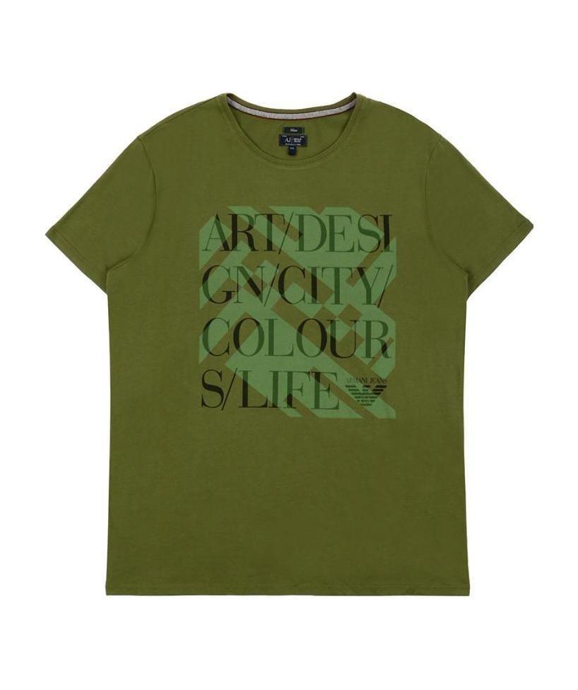 ARMANI JEANS ROUND COLLAR PRINTED T-SHIRT