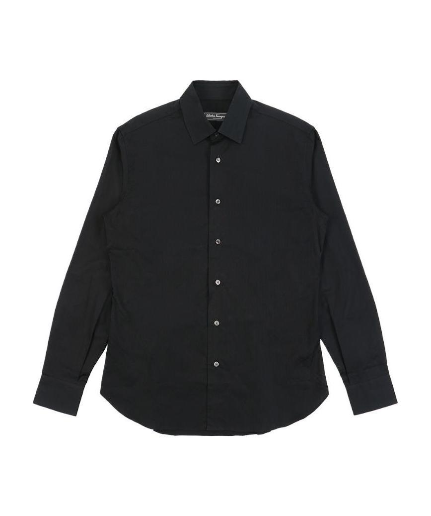 Ferragamo Lapel Shirt In Black